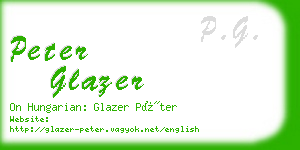 peter glazer business card